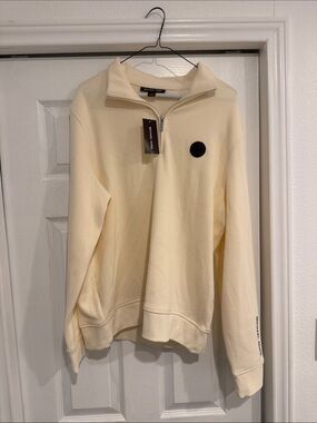 Michael Kors Cream Half-Zip Logo Sweatshirt
